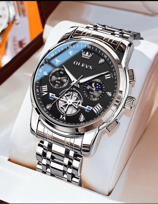 Men's Classic Quartz Multifunction Waterproof Watch