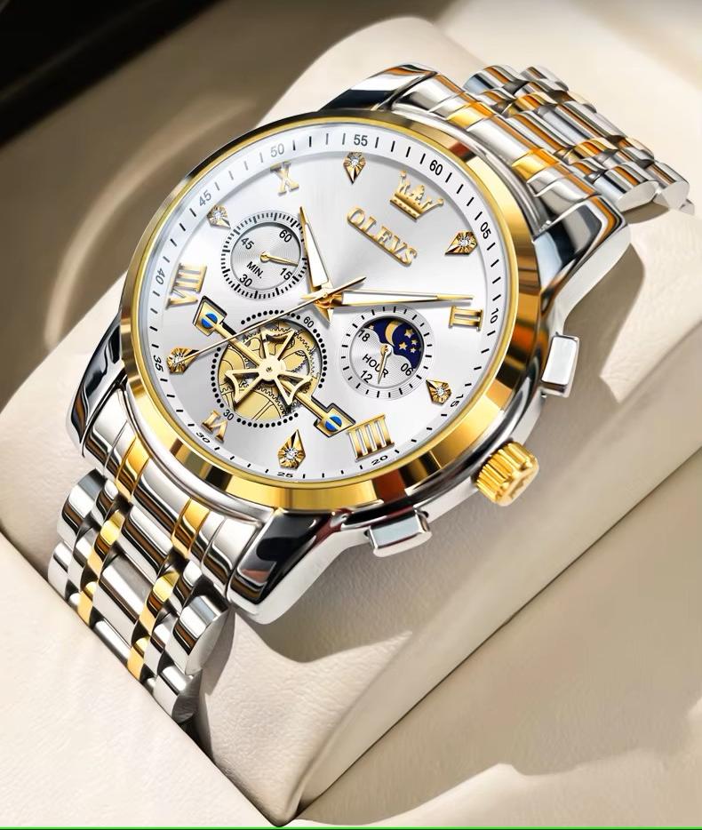 Men's Classic Quartz Multifunction Waterproof Watch