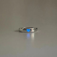 Heart-Shaped Adjustable Glow Ring Set for Couples