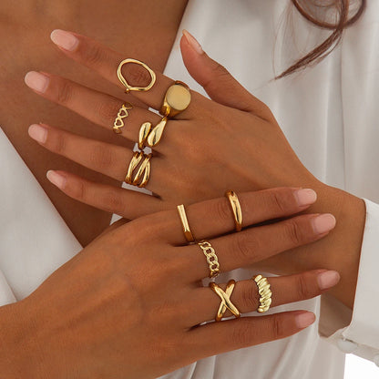 Women's Chic Stackable Gold or Silver Rings Set