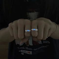 Heart-Shaped Adjustable Glow Ring Set for Couples